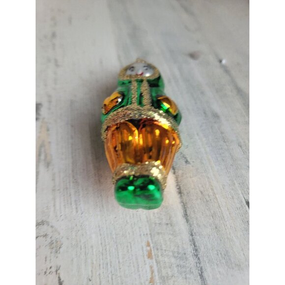 Czech Republic glass green Eskimo glitter child ornament Xmas - Picture 3 of 8